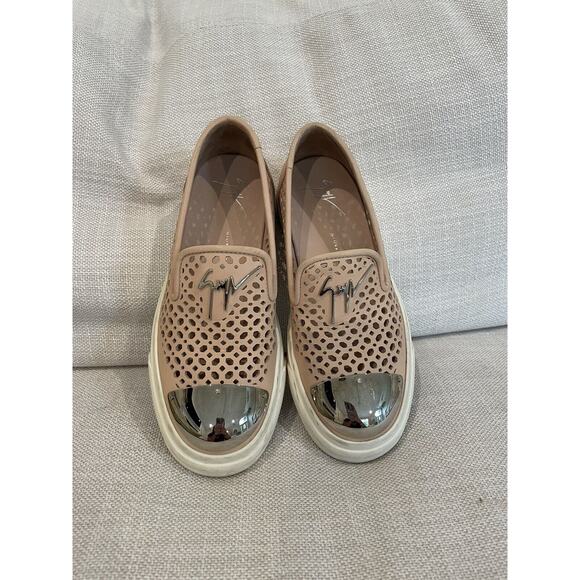Giuseppe ZANOTTI LONDON LOGO PERFORATED SKATE SNEAKERS MOCCASINS 36 & 35.5 READ‎ - Picture 1 of 7